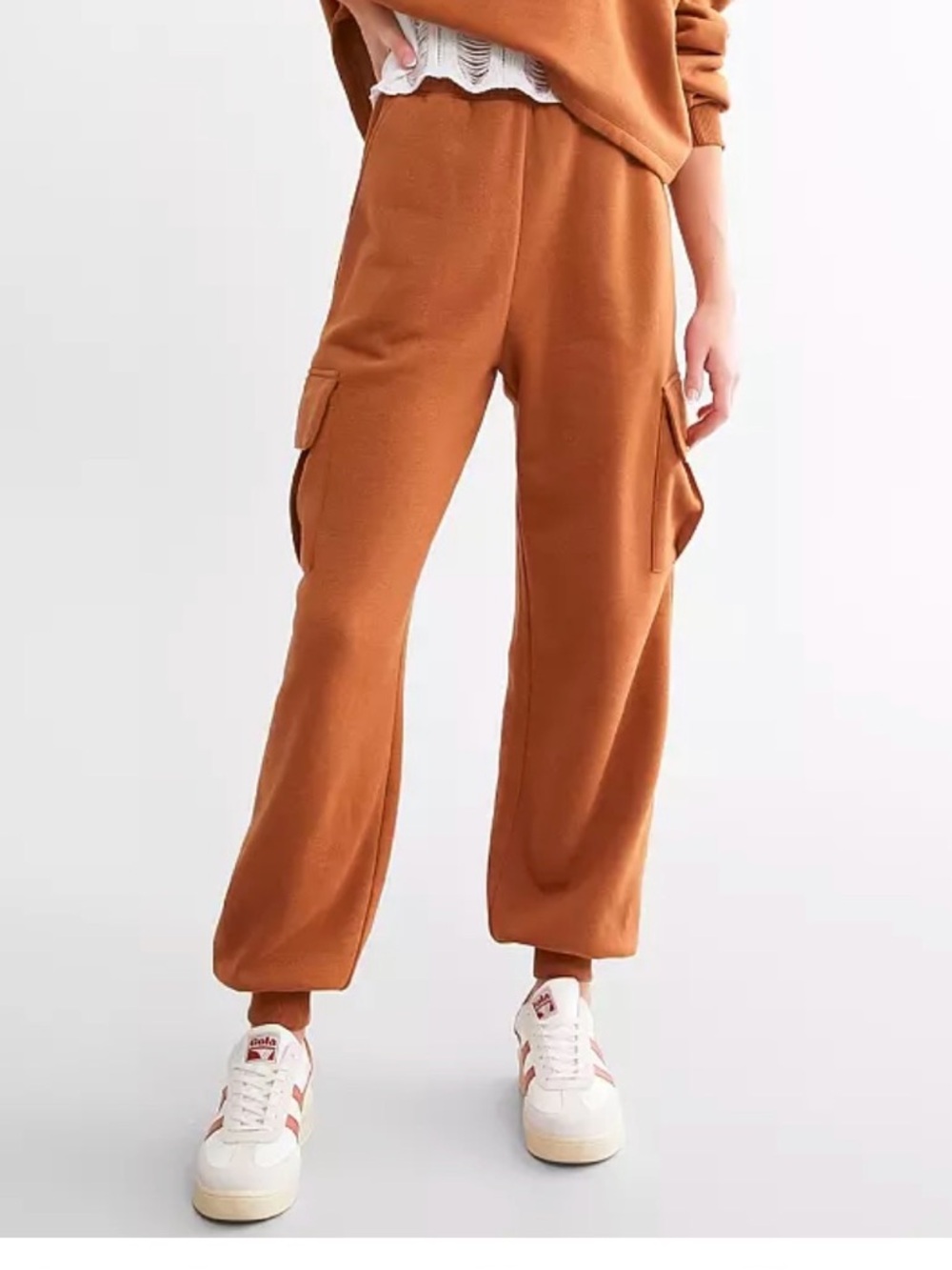 Gilded Intent Rust Cargo Jogger Sweatpants